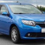 Renault Sandero na cor azul. Falando sobre as luzes do painel do sandero.